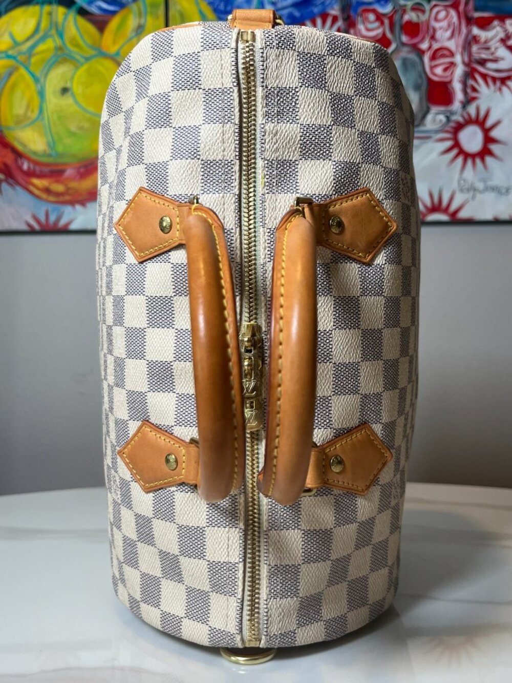 Louis Vuitton Speedy 30 Damier Azur w/ Lock Keys & Original Dust Bag - Picture 6 of 16